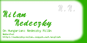 milan nedeczky business card